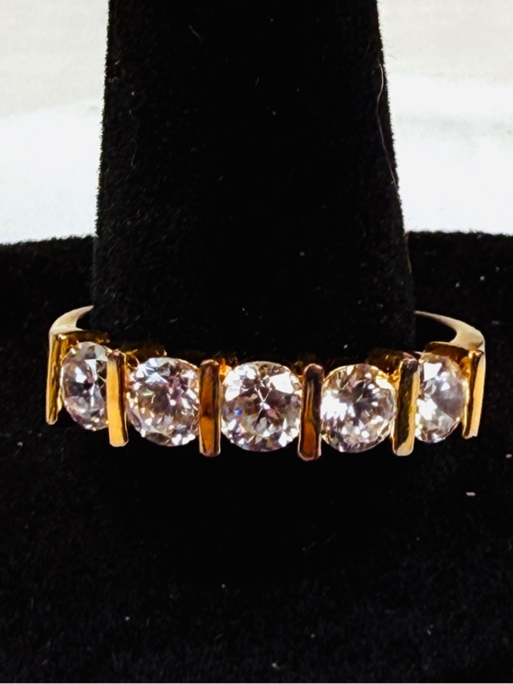 Goldtone, bling size 11 1/4 band costume ring